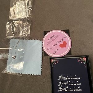 Mooham handmade jewelry necklace with “s” on heart charm